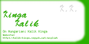 kinga kalik business card